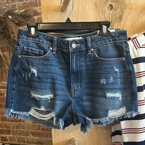 KanCan Blue Jean Shorts Distressed Frayed Hem